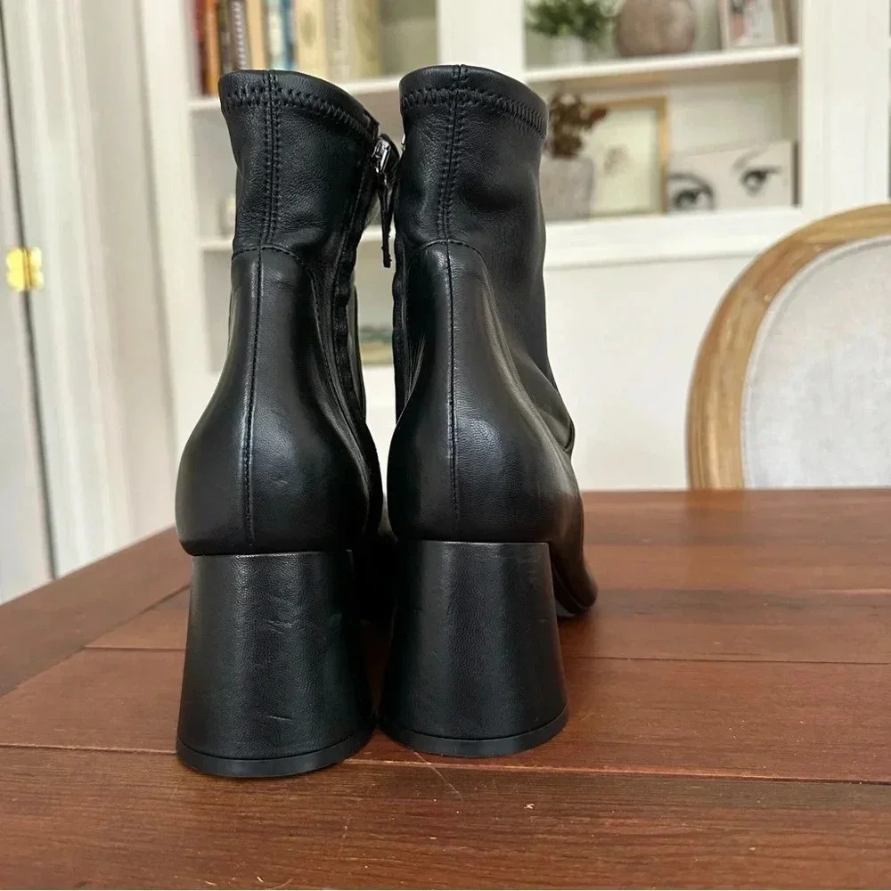 NEW KHAITE 65mm Wythe Black Leather Ankle Boots, Size 38.5 EU